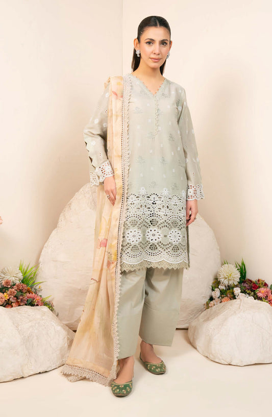 Kaashvi by Johra Embroidered Chikankari Lawn Unstitched 3 Piece Suit - JS-141 - JH26KVI - Beige - Summer Collection