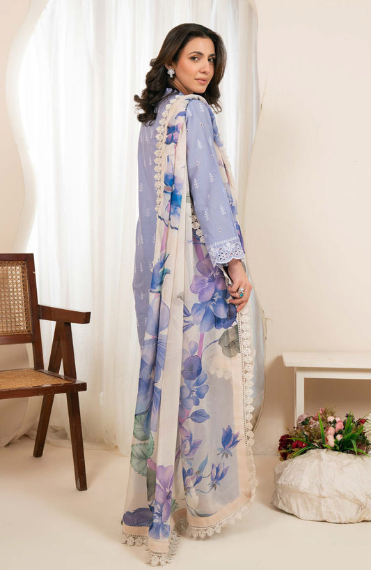 Kaashvi by Johra Embroidered Chikankari Lawn Unstitched 3 Piece Suit - JS-135 - JH26KVI - Blue - Summer Collection