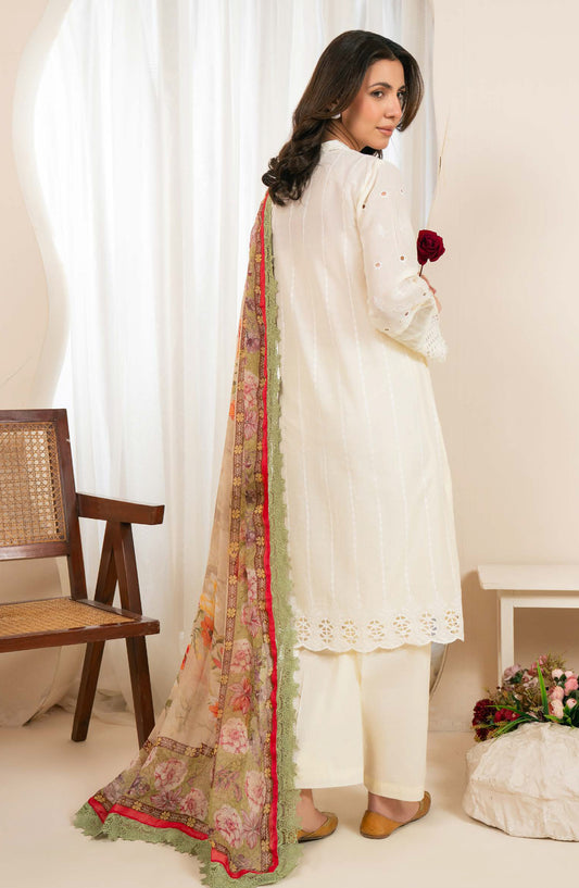 Kaashvi by Johra Embroidered Chikankari Lawn Unstitched 3 Piece Suit - JS-133 - JH26KVI - Fawn - Summer Collection