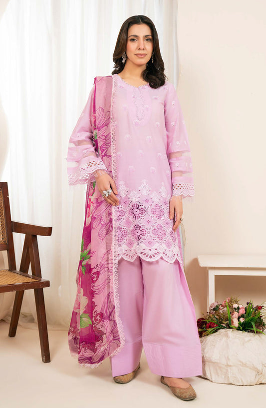 Kaashvi by Johra Embroidered Chikankari Lawn Unstitched 3 Piece Suit - JS-132 - JH26KVI - Pink - Summer Collection