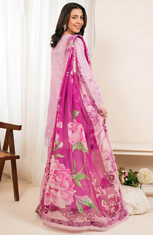 Kaashvi by Johra Embroidered Chikankari Lawn Unstitched 3 Piece Suit - JS-132 - JH26KVI - Pink - Summer Collection