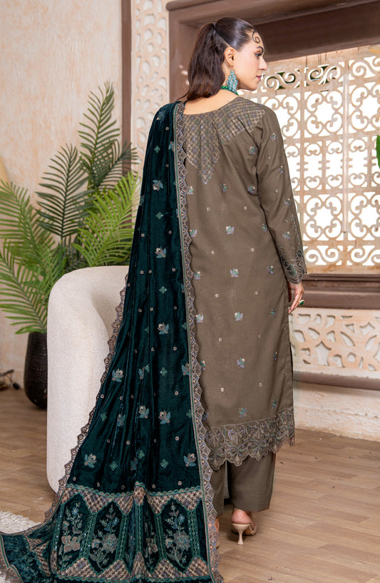 Kahani by Riaz Arts Embroidered Peach Unstitched 3 Piece Suit - D-04 - RA26KNI - Green - Premium Collection