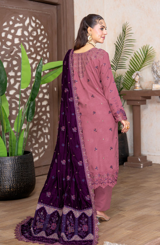 Kahani by Riaz Arts Embroidered Peach Unstitched 3 Piece Suit - D-08 - RA26KNI - Pink - Premium Collection