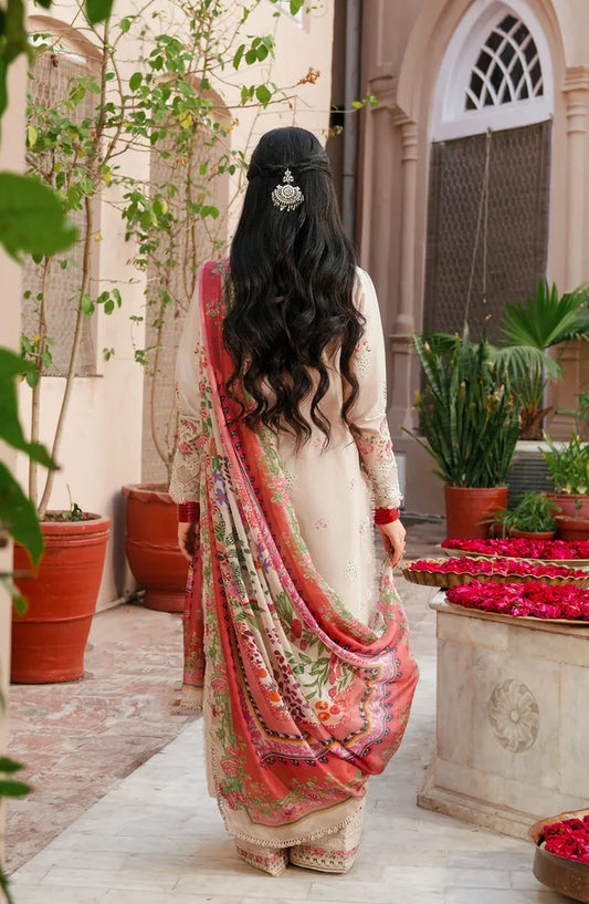 Kahf Ek Fasana Luxury Embroidered Lawn Unstitched 3 Piece Suit - 6A -Silsila - KHP26FS - Grey - Festive Collection