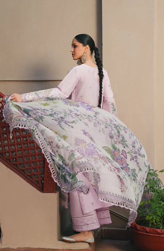 Kahf Ek Fasana Luxury Embroidered Lawn Unstitched 3 Piece Suit - 4A -Mehak - KHP26FS - Purple - Festive Collection