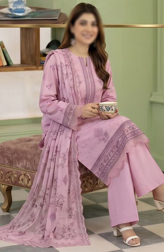 Kayseria by Al Karim Embroidered Lawn Unstitched 3 Piece Suit - D-11 - AK26KYS - Pink - Summer Collection