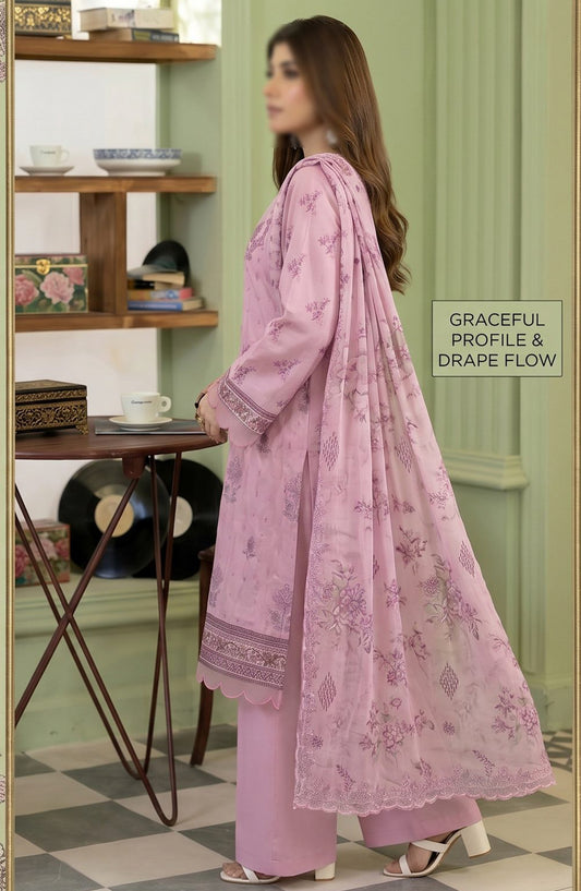 Kayseria by Al Karim Embroidered Lawn Unstitched 3 Piece Suit - D-11 - AK26KYS - Pink - Summer Collection