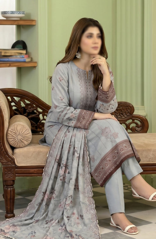 Kayseria by Al Karim Embroidered Lawn Unstitched 3 Piece Suit - D-10 - AK26KYS - Blue - Summer Collection