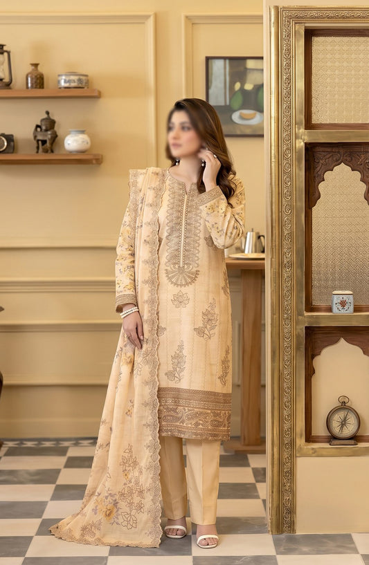 Kayseria by Al Karim Embroidered Lawn Unstitched 3 Piece Suit - D-05 - AK26KYS - Yellow - Summer Collection