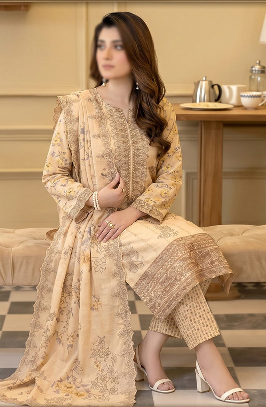 Kayseria by Al Karim Embroidered Lawn Unstitched 3 Piece Suit - D-05 - AK26KYS - Yellow - Summer Collection
