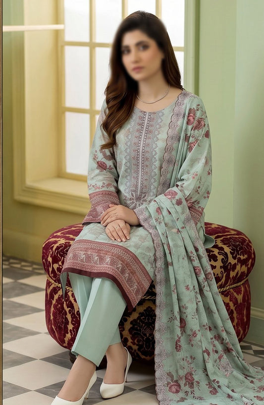 Kayseria by Al Karim Embroidered Lawn Unstitched 3 Piece Suit - D-04 - AK26KYS - Blue - Summer Collection
