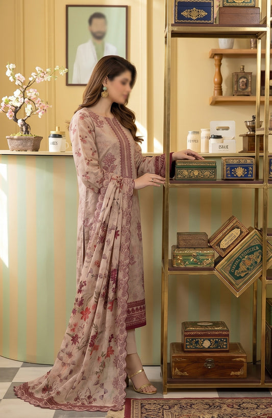 Kayseria by Al Karim Embroidered Lawn Unstitched 3 Piece Suit - D-03 - AK26KYS - Pink - Summer Collection
