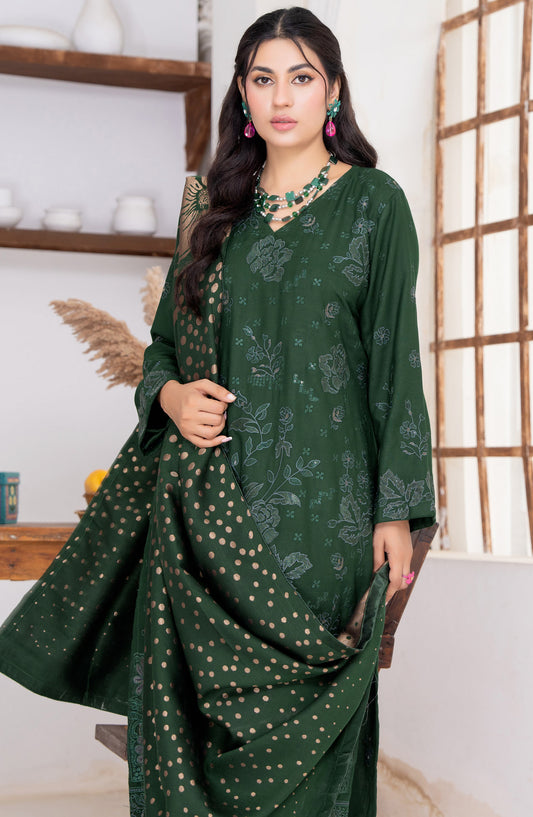 Kehkeshan by Riaz Arts Embroidered Peach Unstitched 3 Piece Suit - D-05 - RA26KKN - Green - Winter Collection