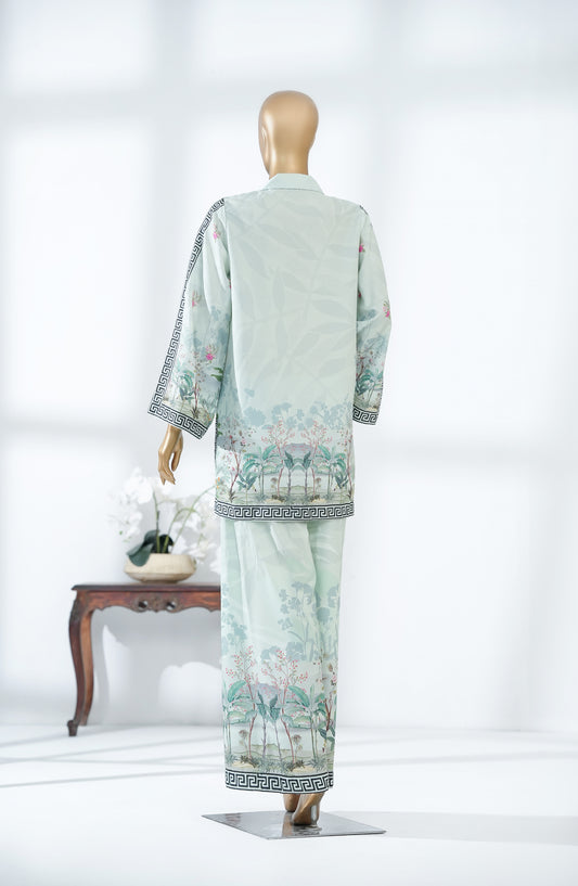 Keran Women by Amna Khadija Digital Printed Swiss Poly Cambric Stitched 2 Piece Suit - KW-02 - AM25WKR - Blue - Casual Collection