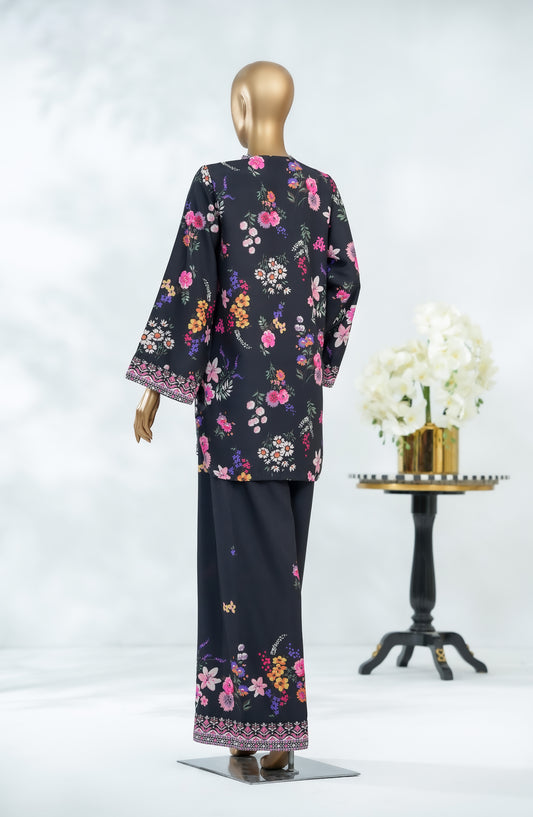 Keran Women by Amna Khadija Digital Printed Swiss Poly Cambric Stitched 2 Piece Suit - KW-08 - AM25WKR - Black - Casual Collection