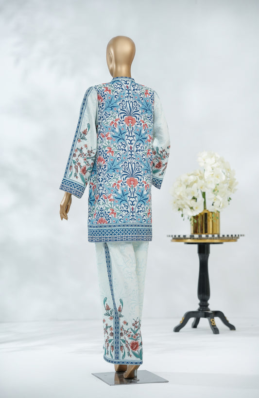 Keran Women by Amna Khadija Digital Printed Swiss Poly Cambric Stitched 2 Piece Suit - KW-09 - AM25WKR - Blue - Casual Collection