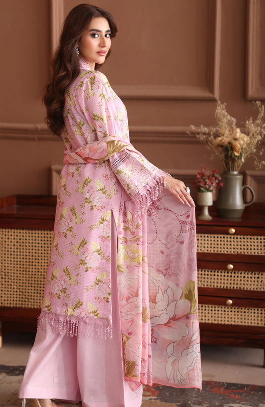 Keyaan by Johra Embroidered Lawn Unstitched 3 Piece Suit - JH-1030 - JH26KY - Pink - Summer Collection