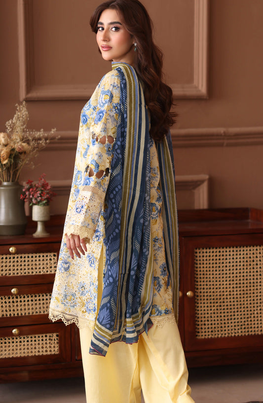 Keyaan by Johra Embroidered Lawn Unstitched 3 Piece Suit - JH-1029 - JH26KY - Yellow - Summer Collection
