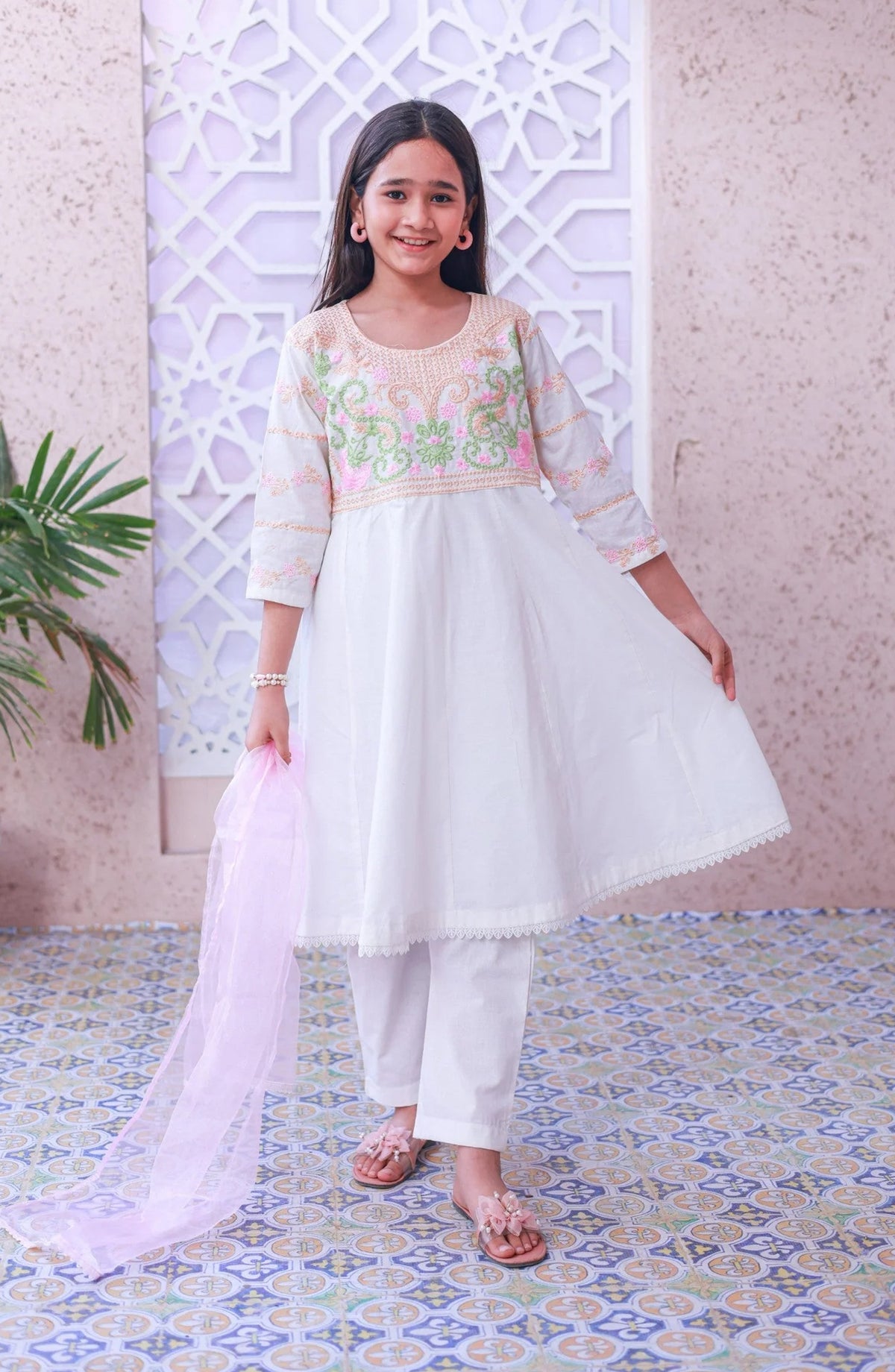 White Short Frok-KST 039