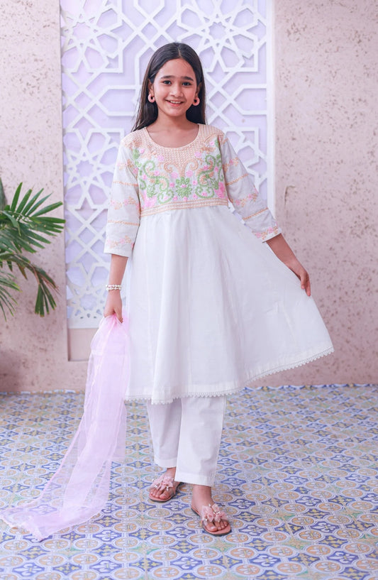 White Short Frok-KST 039