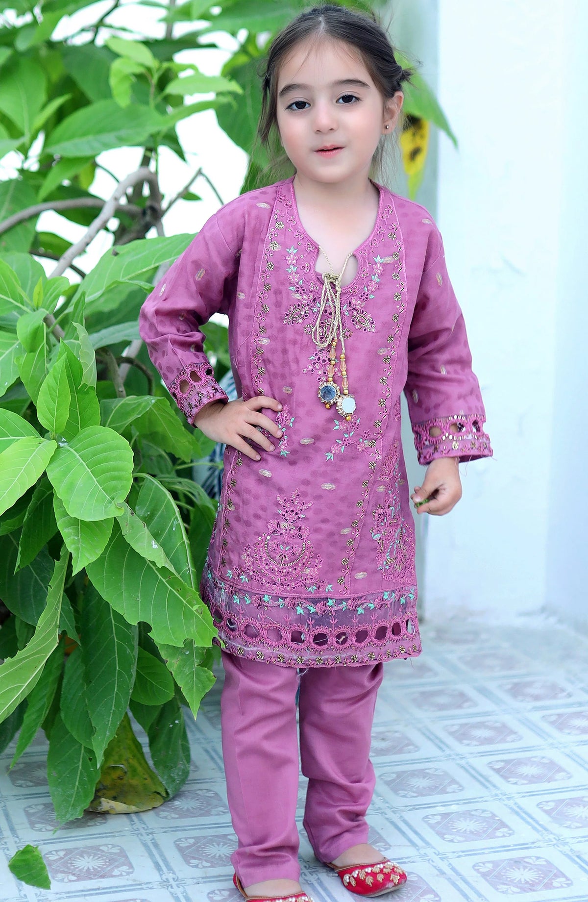 Muave Embroidered KST 087