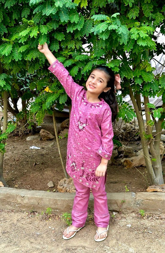 Fuchsia Pink 2 Pcs Suit KST 091