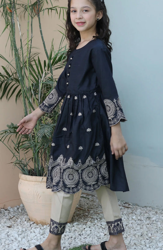 Charcoal Black Short Frock KST 093