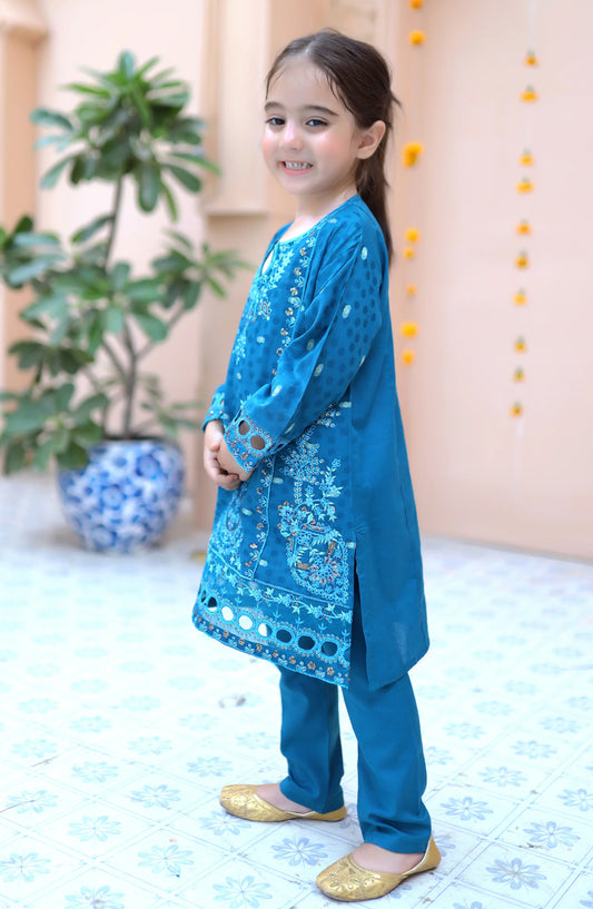 Blue Embroidered 2Pcs KST 074