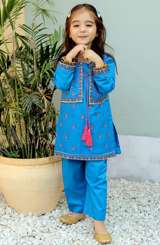 Blue Lagoon Embroidered 2Pcs Suit KST 082 KHN26NZ