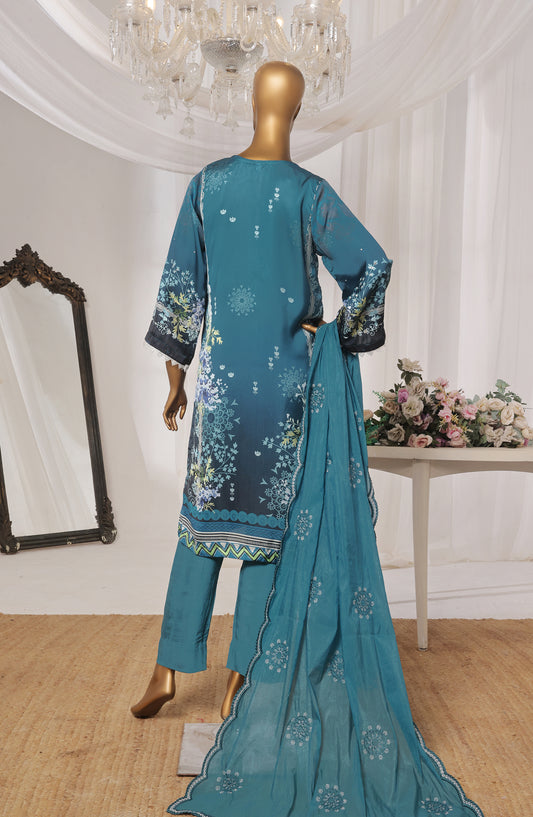 Khombi by Paisley Embroidered Silk Stitched 3 Piece Suit - Triangle-B - KHM25PS - Green - Festive Collection