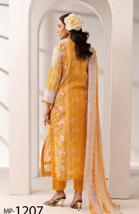 Khoobsurat by Al Karim Embroidered Lawn Unstitched 3 Piece Suit - MP-1207 - AK26KHB - Yellow - Summer Collection
