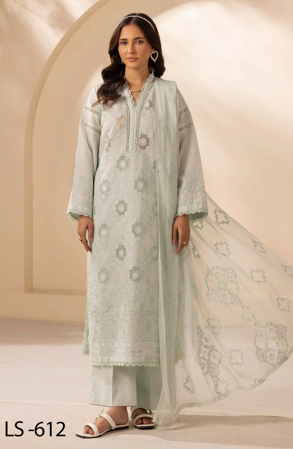Khoobsurat by Al Karim Embroidered Lawn Unstitched 3 Piece Suit - LS-612 - AK26LW - Blue - Summer Collection