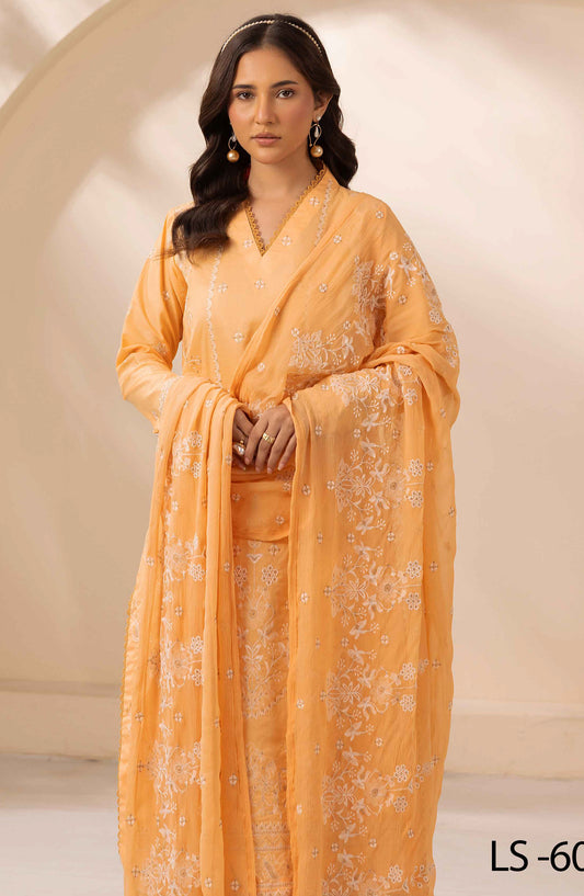 Khoobsurat by Al Karim Embroidered Lawn Unstitched 3 Piece Suit - LS-604 - AK26LW - Yellow - Summer Collection