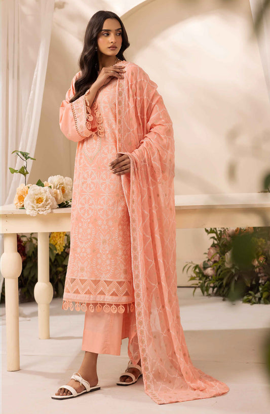 Khoobsurat by Al Karim Embroidered Lawn Unstitched 3 Piece Suit - LS-603 - AK26LW - Pink - Summer Collection