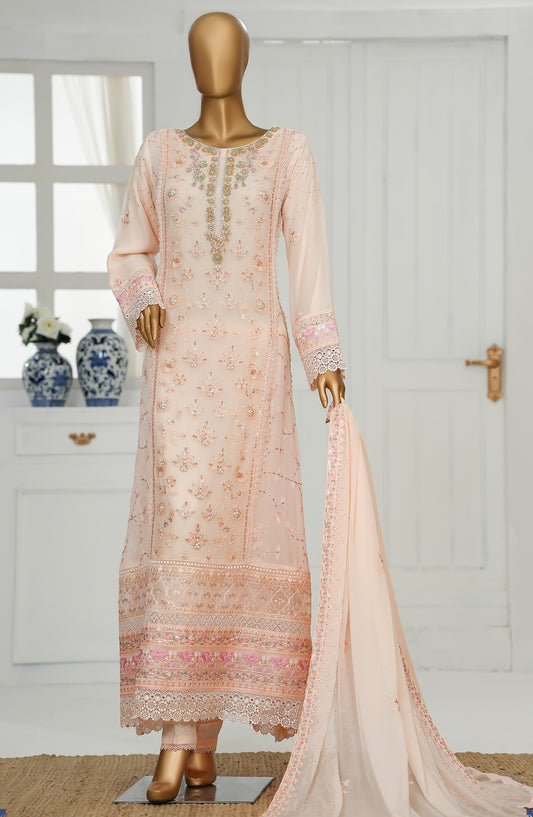 Khwabeeda by Maria Fabrics Embroidered Chiffon Stitched 3 Piece Suit - Layaan - MRF25KH - Pink - Formals Collection
