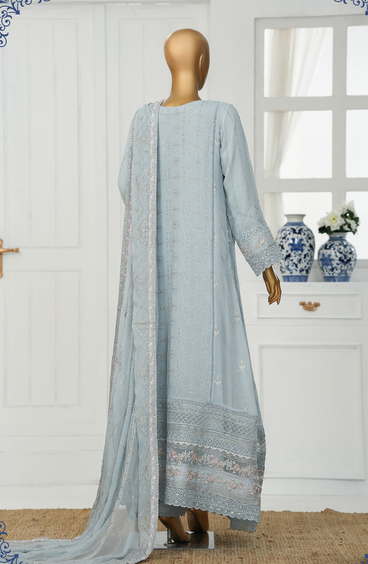 Khwabeeda by Maria Fabrics Embroidered Chiffon Stitched 3 Piece Suit - Pareeza - MRF25KH - Blue - Formals Collection