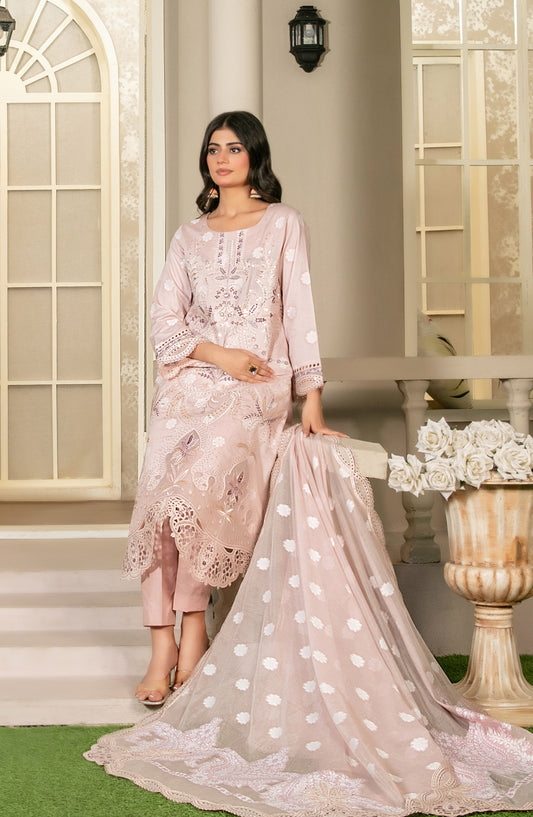 Khwaish by Tawakkal Fabrics Embroidered Broshia Lawn Unstitched 3 Piece Suit - D-2623 - TF26KW - Pink - Summer Collection