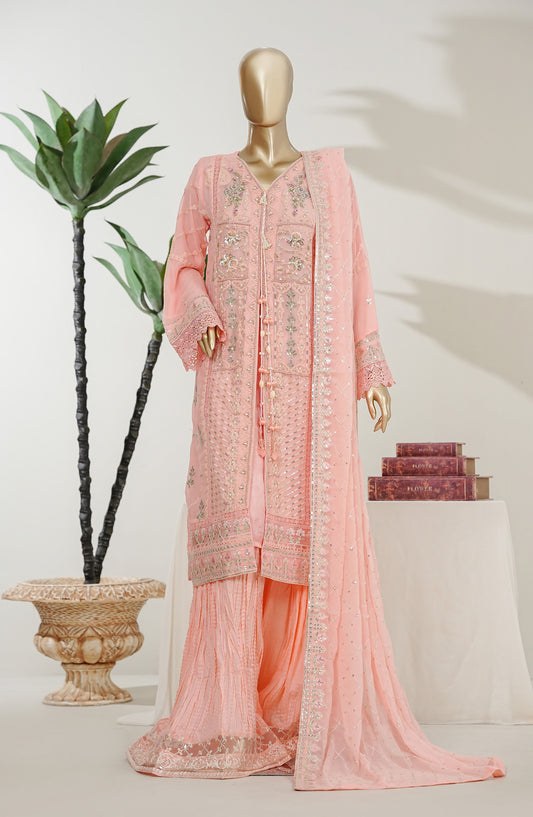 Kiara by Maria Fabrics Embroidered Chiffon Stitched 3 Piece Suit - Noorvasl - MRF26KRA - Pink - Festive Collection