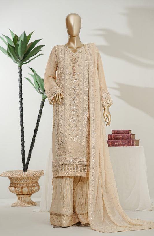 Kiara by Maria Fabrics Embroidered Chiffon Stitched 3 Piece Suit - Zarmehar - MRF26KRA - Peach - Festive Collection
