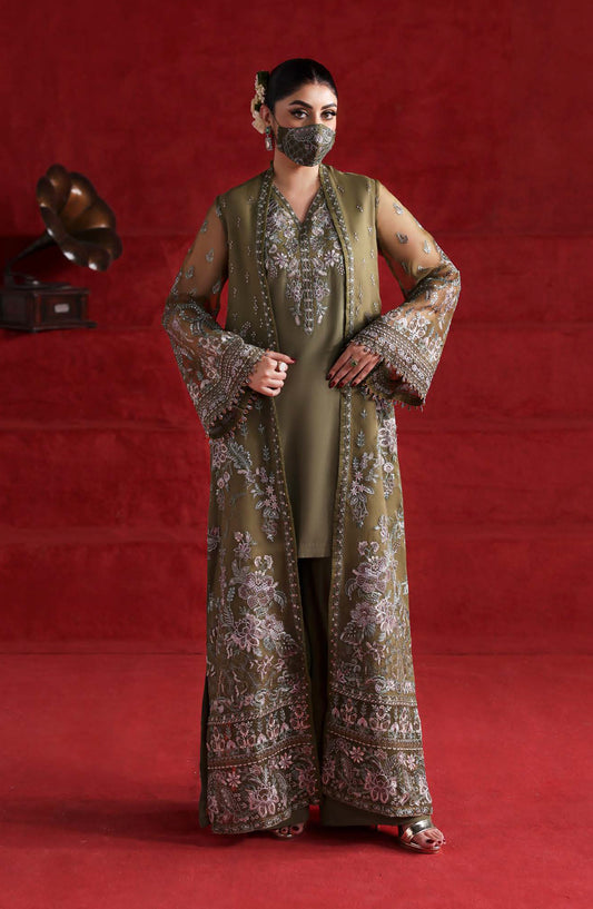 Kohinoor by Flossie Embroidered Luxury Chiffon Unstitched 3 Piece Suit - KOH-10 - FLS25KHN - Green - Luxury Collection