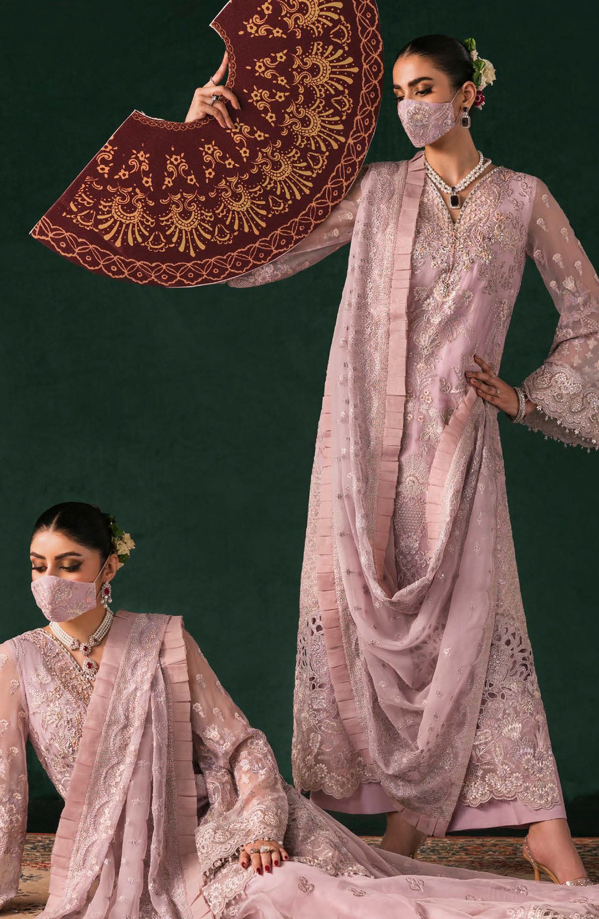 Kohinoor by Flossie Embroidered Luxury Chiffon Unstitched 3 Piece Suit - KOH-08 - FLS25KHN - Purple - Luxury Collection