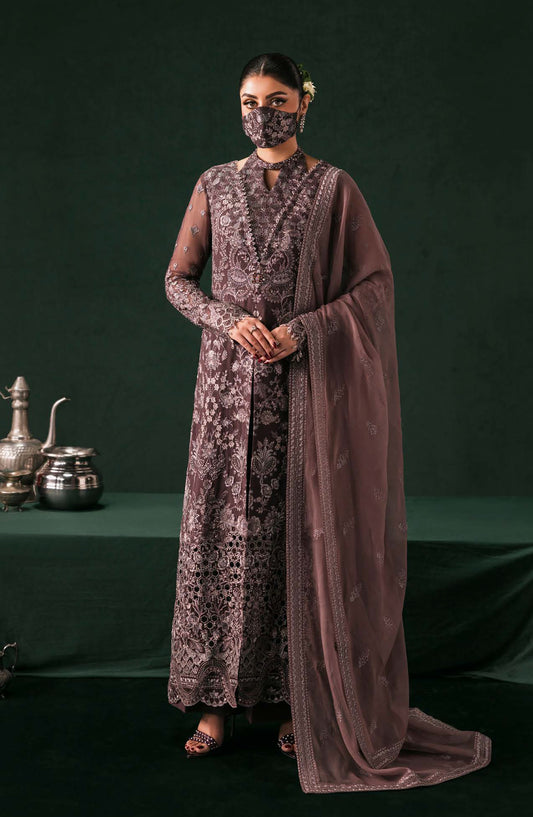 Kohinoor by Flossie Embroidered Luxury Chiffon Unstitched 3 Piece Suit - KOH-06 - FLS25KHN - Purple - Luxury Collection