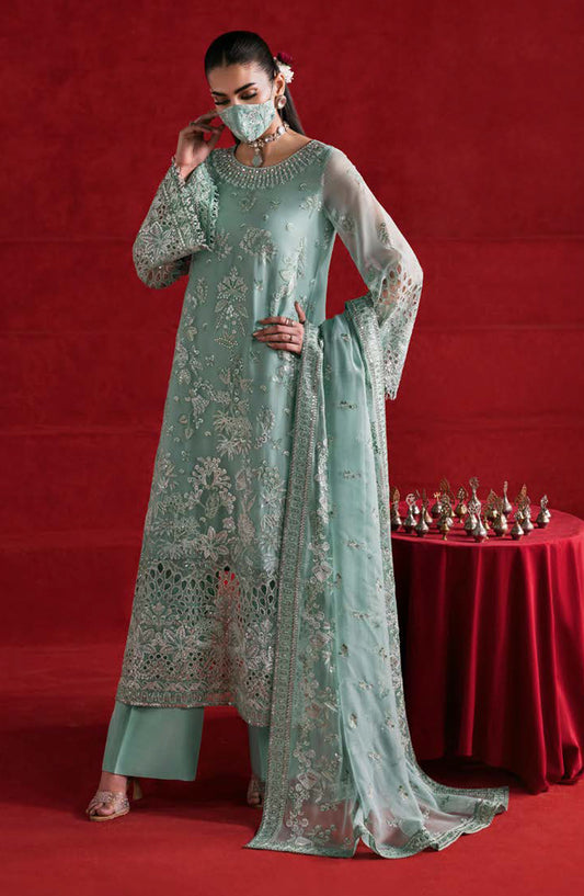 Kohinoor by Flossie Embroidered Luxury Chiffon Unstitched 3 Piece Suit - KOH-02 - FLS25KHN - Green - Luxury Collection
