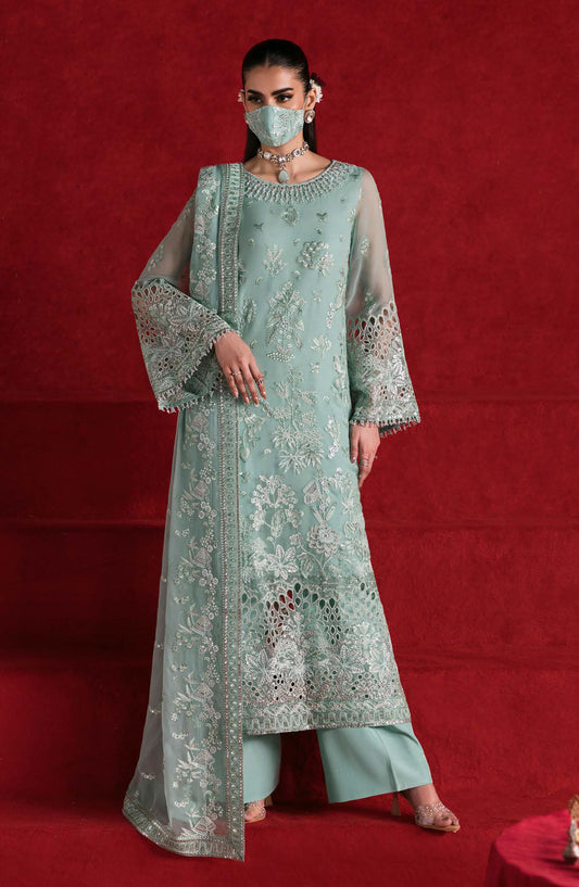 Kohinoor by Flossie Embroidered Luxury Chiffon Unstitched 3 Piece Suit - KOH-02 - FLS25KHN - Green - Luxury Collection