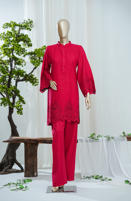 Korah Thread by Amna Khadija Embroidered Lawn Stitched 2 Piece Co-ords Set - AKKT-04 - AM26AKKT - Pink - Summer Collection