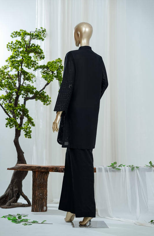 Korah Thread by Amna Khadija Embroidered Lawn Stitched 2 Piece Co-ords Set - AKKT-05 - AM26AKKT - Black - Summer Collection