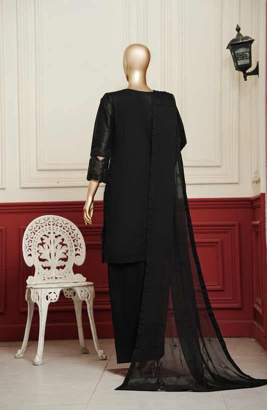 Koyal Monochrome by Amna Khadija Embroidered Lawn Stitched 3 Piece Suit - KME-05 - AM26KOM - Black - Summer Collection
