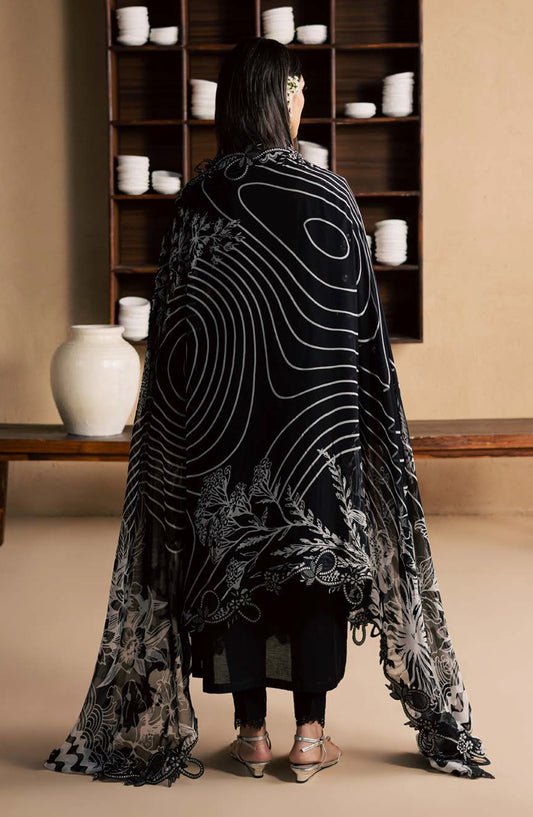 Koyal by Nureh Embroidered Lawn Unstitched 3 Piece Suit - NE-268 - NL26KOB - Black - Summer Collection