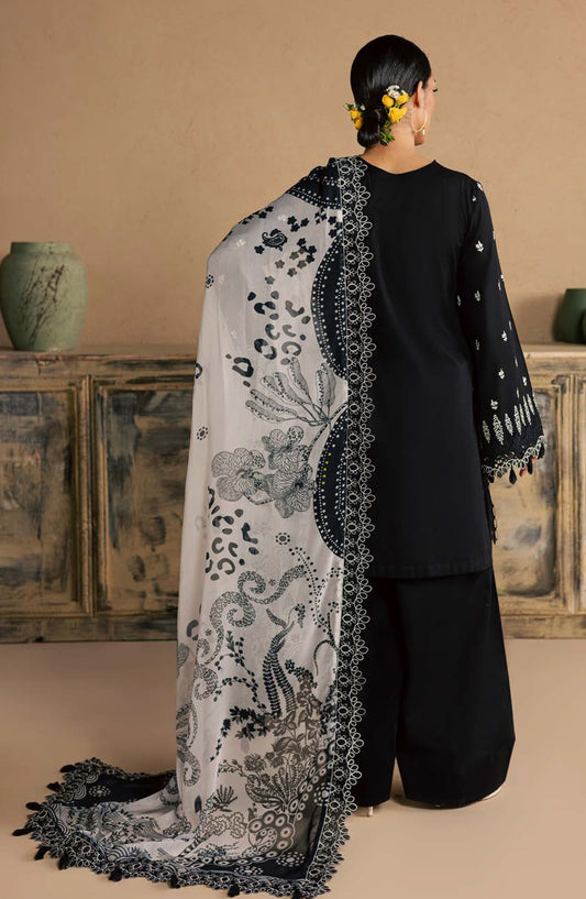 Koyal by Nureh Embroidered Lawn Unstitched 3 Piece Suit - NE-264 - NL26KOB - Black - Summer Collection