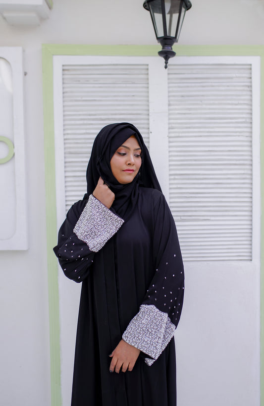 La Khilaba Festive Wear Embroidered Premium Korean Nida - Black Pearl Abaya - LKH25FSW - Abaya Collection